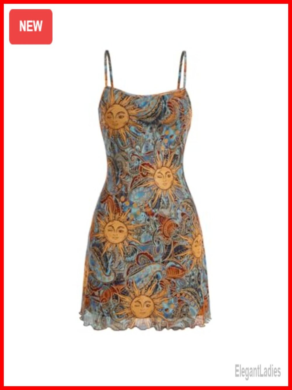 Women's Boho Mesh Mini Dress Summer Floral Spaghetti Strap Sleeveless